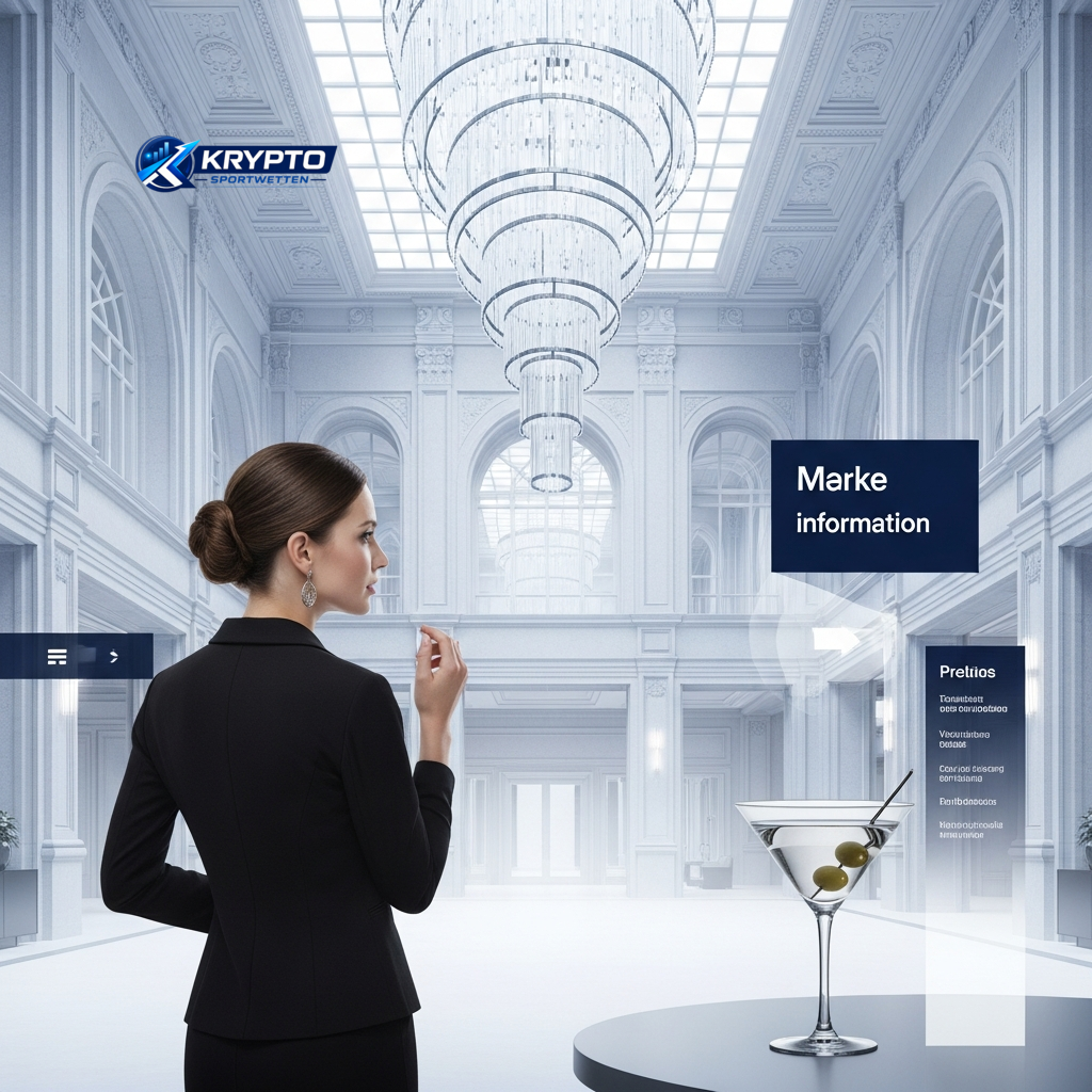 Eine Expertin interagiert mit digitalen Informationsanzeigen und beantwortet häufig gestellte Fragen zum Multi-Sport Crypto Betting.