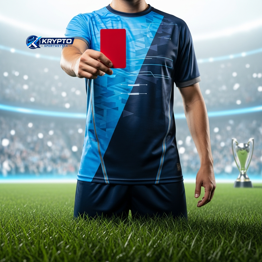 A soccer referee showing a red card, symbolizing the crucial, game-changing moments in a World Cup 2026 match like New Zealand vs. Egypt.